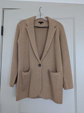 J Crew School Boy Sweater Blazer Camel/Beige/Tan Single-Button – XS